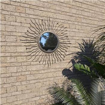 Zahradní nástěnné zrcadlo Zářící slunce 60 cm černé (275611)