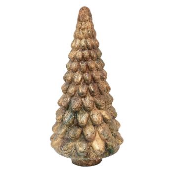 Bronzová antik skleněná vánoční dekorace strom Christmas Tree - Ø 23*46 cm 6GL3635