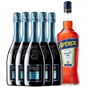 Dárková sada 1l Aperol + 5x Prosecco 0,75l (7020292543453)