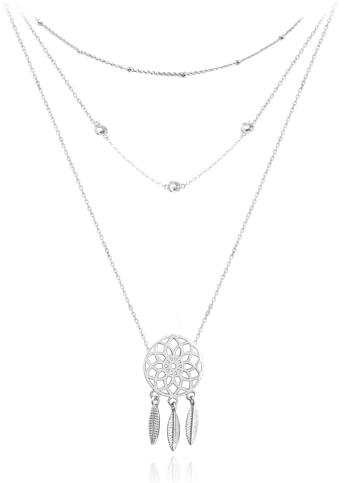JVD Stříbrný trojitý náhrdelník Lapač snů SVLN0154XH20042