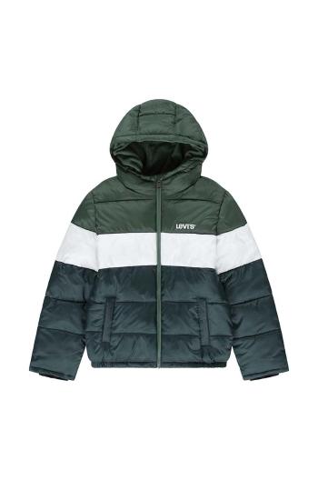 Dětská bunda Levi's BOY'S COLOR BLOCK PUFFER zelená barva, 8EL263