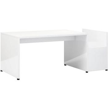 Konferenční stolek bílý s vysokým leskem 90x45x35cm dřevotříska (802927)