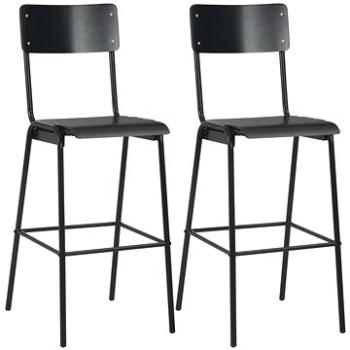 Barové židle 2 ks černé masivní překližka a ocel (280081)