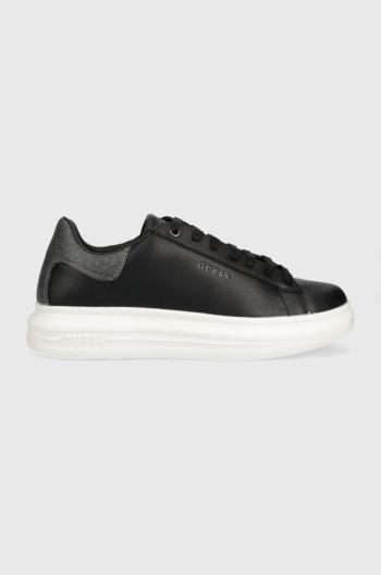 Kožené sneakers boty Guess Vibo černá barva