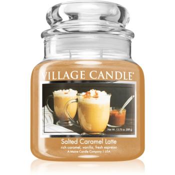 Village Candle Salted Caramel Latte vonná svíčka (Glass Lid) 389 g