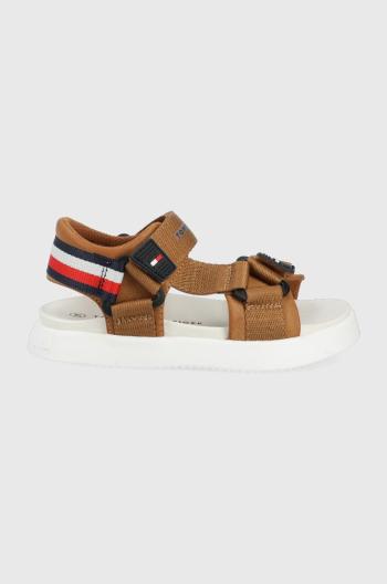 Dětské sandály Tommy Hilfiger hnědá barva