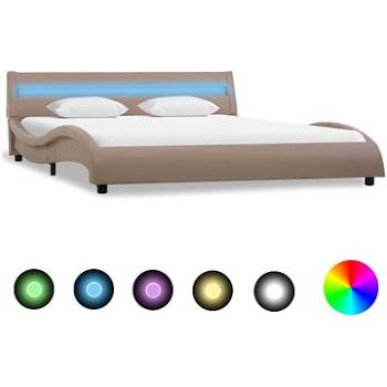 Rám postele s LED světlem cappuccino umělá kůže 140x200 cm (285699)