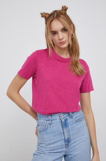 Bavlněné tričko Superdry růžová barva