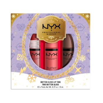 NYX Professional Makeup Mrs. Claus Butter Gloss Lip Trio dárková kazeta dárková sada Sugar Glass