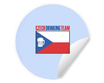 Samolepky kruh Czech drinking team