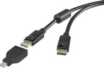 DisplayPort kabel Renkforce [1x zástrčka DisplayPort - 1x mini DisplayPort zástrčka] černá 0.50 m