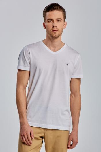 TRIČKO GANT ORIGINAL SLIM V-NECK T-SHIRT bílá XXXL