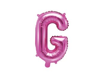 PartyDeco Fóliový balónek Mini - Písmeno G 35cm růžový