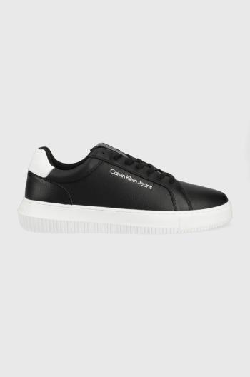 Kožené sneakers boty Calvin Klein Jeans černá barva