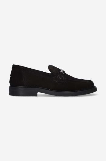 Semišové mokasíny Filling Pieces Loafer Suede černá barva, na plochém podpatku, 44222791861