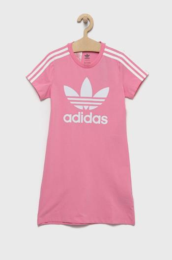 Dívčí šaty adidas Originals růžová barva, mini