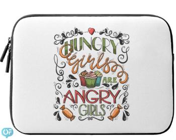 Neoprenový obal na notebook Hungry girls are angry girls