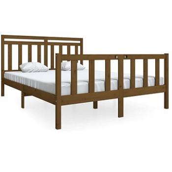 Rám postele medově hnědý masivní dřevo 150×200 cm King Size, 3100966 (3100966)
