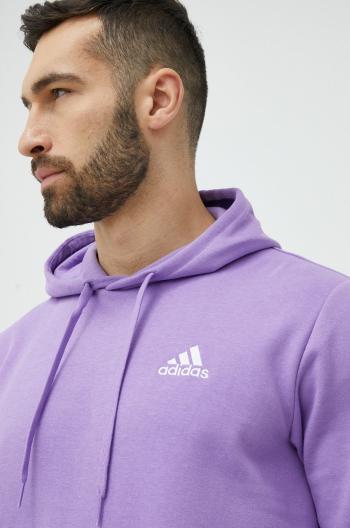 Mikina adidas pánská, fialová barva, s kapucí, s potiskem