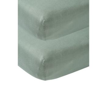 Meyco Prostěradlo Jersey 2-pack 70 x 140 cm stone green