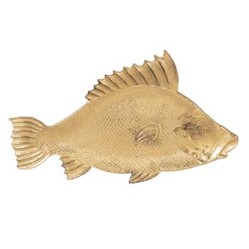 Zlatá dekorativní miska s patinou ve tvaru rybky - 10*2*32 cm 6PR2552