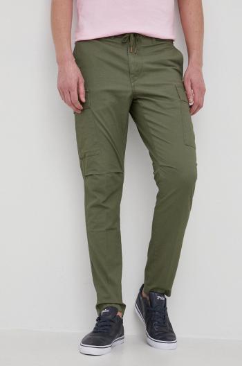 Bavlněné kalhoty Polo Ralph Lauren pánské, zelená barva, jednoduché