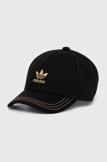 Dětská bavlněná kšiltovka adidas Originals BASEBALL CAP černá barva, s aplikací, IY6692