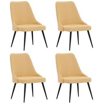 Jídelní židle 4 ks žluté textil, 3090154 (3090154)