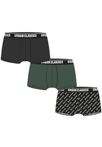 Urban Classics Boxer Shorts 3-Pack darkgreen+black+branded aop - L