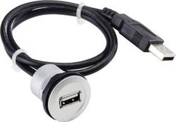 USB 2.0 zásuvka Typ A vestavná se zástrčkou Schlegel RRJ_USB_609, IP67, 60 cm, černá