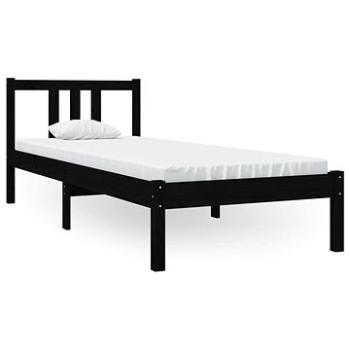 Rám postele černý masivní dřevo 75 × 190 cm Small Single, 814848 (814848)