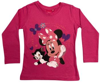 Setino Dívčí tričko s dlouhým rukávem - Minnie Mouse tmavě růžové Velikost - děti: 128