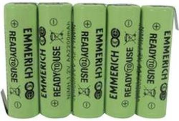 Akupack Ni-MH 5 AA pájecí špička ve tvaru Z Emmerich ReadyToUse 5AA-ZLF 255070, 2200 mAh, 6 V