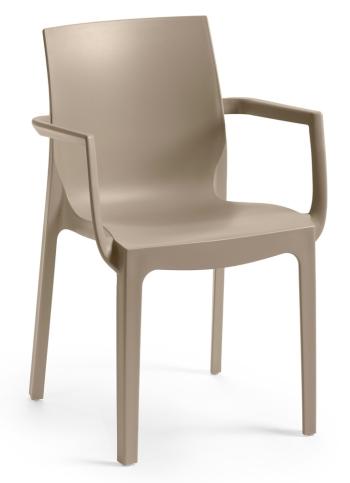 Jídelní židle EMMA ARMCHAIR Rojaplast Šedohnědá taupe