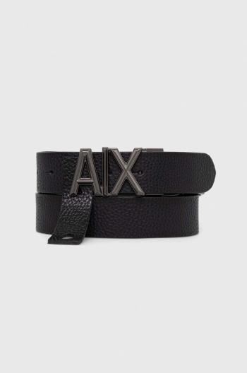 Kožený pásek Armani Exchange pánský, černá barva