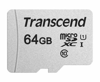 TRANSCEND MicroSDXC karta 64GB 300S, UHS-I U1 + adaptér