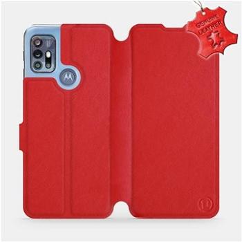 Kožené flip pouzdro na mobil Motorola Moto G20 - Červené -  Red Leather (5903516706471)