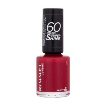 Rimmel London 60 Seconds Super Shine 8 ml lak na nehty pro ženy 313 Feisty Red