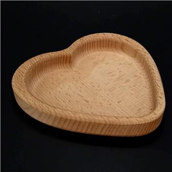 AMADEA Dřevěná miska ve tvaru srdce, masivní dřevo, rozměr 13,5x13,5x2 cm (30174-0B)