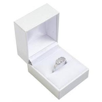 Šperky4U Bílá koženková krabička na prsten - KR0058-WH