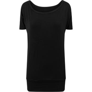 Build Your Brand Lehké prodloužené dámské tričko s krátkým rukávem - Černá | M