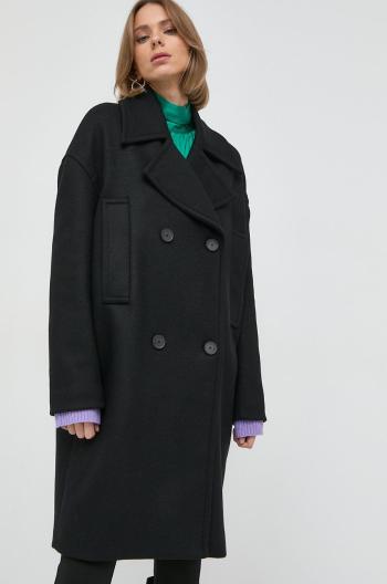 Kabát Liviana Conti dámský, černá barva, přechodný, dvouřadový