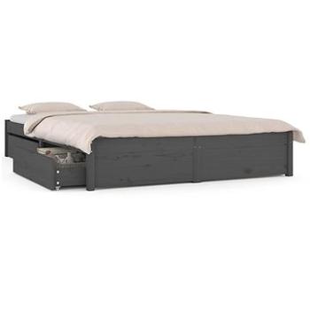 Rám postele se zásuvkami šedý 180 × 200 cm Super King, 3103530 (3103530)
