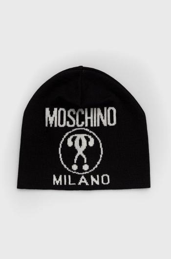 Vlněný klobouk Moschino černá barva,
