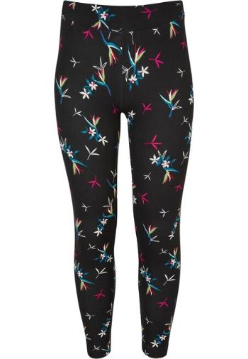 Urban Classics Girls Soft AOP Leggings blackfloret - 134/140