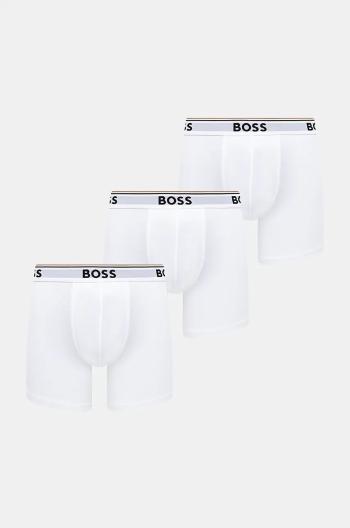 Boxerky BOSS 3-pack pánské, bílá barva, 50475282