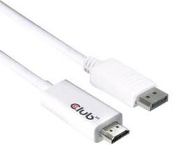 DisplayPort / HDMI kabel club3D [1x zástrčka DisplayPort - 1x HDMI zástrčka] bílá 3.00 m