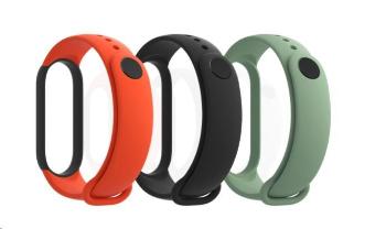 RhinoTech řemínky pro Xiaomi Mi Band 5 (3-pack černá, oranžová, zelená)