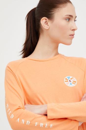 Bavlněné tričko s dlouhým rukávem Femi Stories Boyfriend oranžová barva