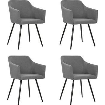 Jídelní židle 4 ks světle šedé textil (3065671)